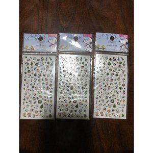 Set of 3 Peanuts X Wet n Wild Ha Ha Ha Ho Ho Ho Christmas Nail Stickers Sheets